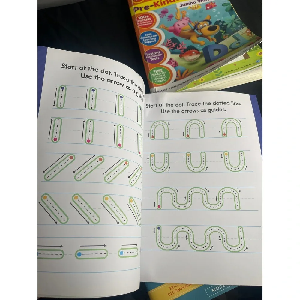 Scholastic Pre-K & Kindergarten Math Writing Workbook Bundle Ages 3-7 Set of 3